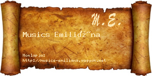 Musics Emiliána névjegykártya